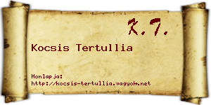 Kocsis Tertullia névjegykártya